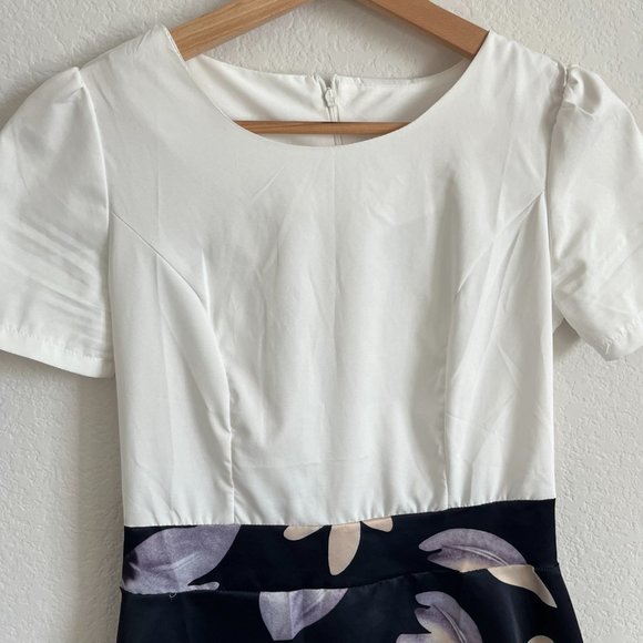 Floral Mock Two-Piece Dress - Picture 3 of 5